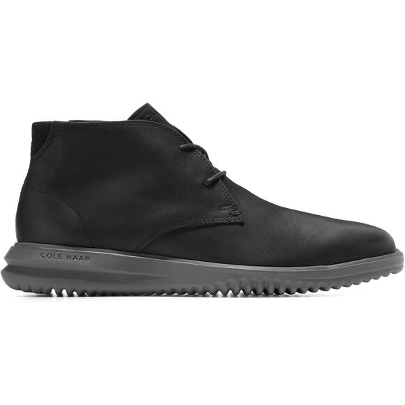 NWT Cole Haan Men's Grand+ Chukka Boot, Black Nubuck/Black, Size 9.5 - Picture 2 of 5